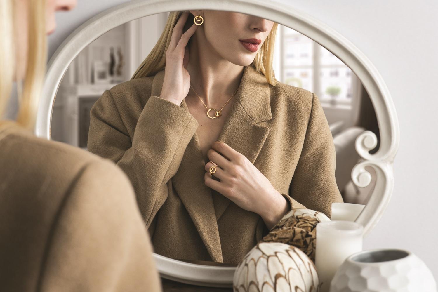 Jewellery Trends 2026 featuring elegant gold necklace, earrings and ring