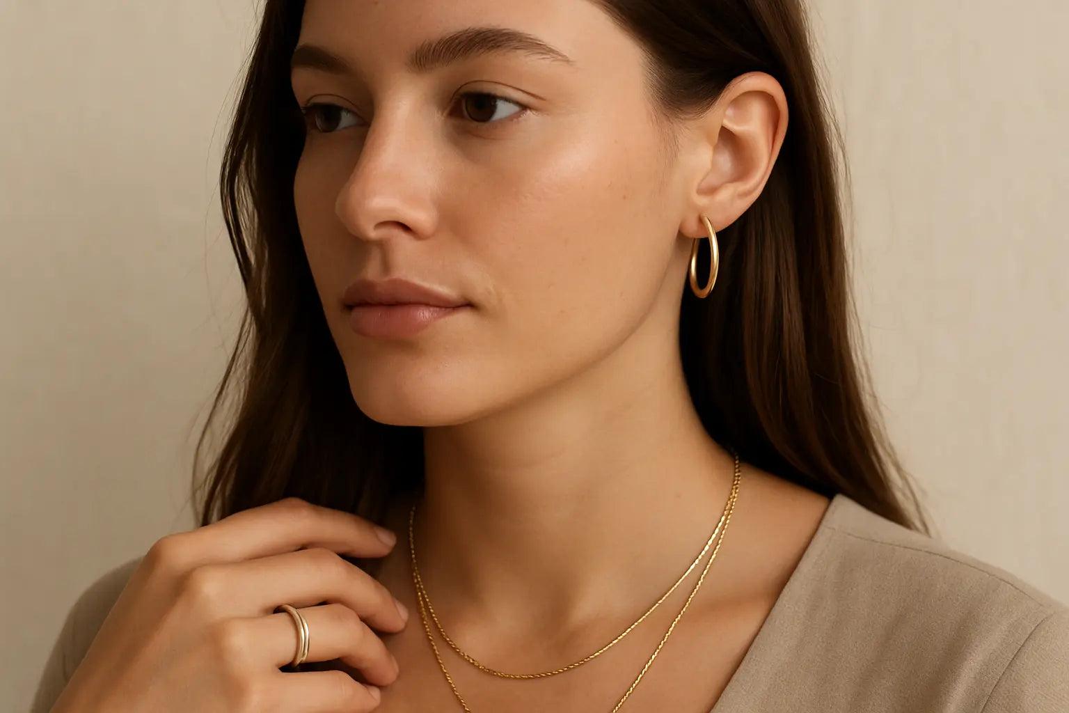 Jewellery Trends 2026 featuring minimalist gold earrings and layered necklaces